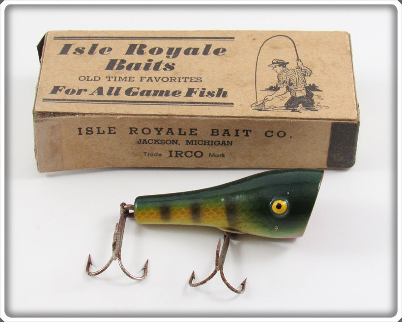 Vintage Isle Royale Bait Co Perch Junior Plunkit Lure In Box