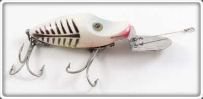 Vintage Heddon Pearl & Black Shore Midget Go Deeper River Runt Lure