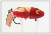 Vintage Heddon Red & White Flyrod Flaptail Bug Lure