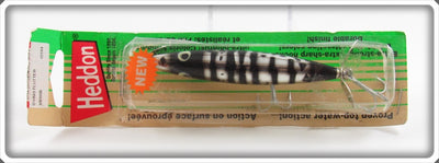 Vintage Heddon Silver & Black Dying Flutter Lure On Card