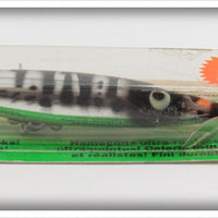 Heddon Silver & Black Dying Flutter On Card