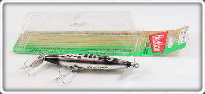 Vintage Heddon Silver & Black Dying Flutter Lure With Card