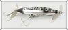 Heddon Silver & Black Dying Flutter With Card