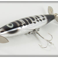 Heddon Silver & Black Dying Flutter With Card