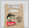 Heddon Golden Black Muskie Wood Dying Flutter With Card