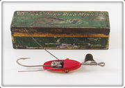 Al Foss Red & White Oriental Wiggler Lure In Green Tin