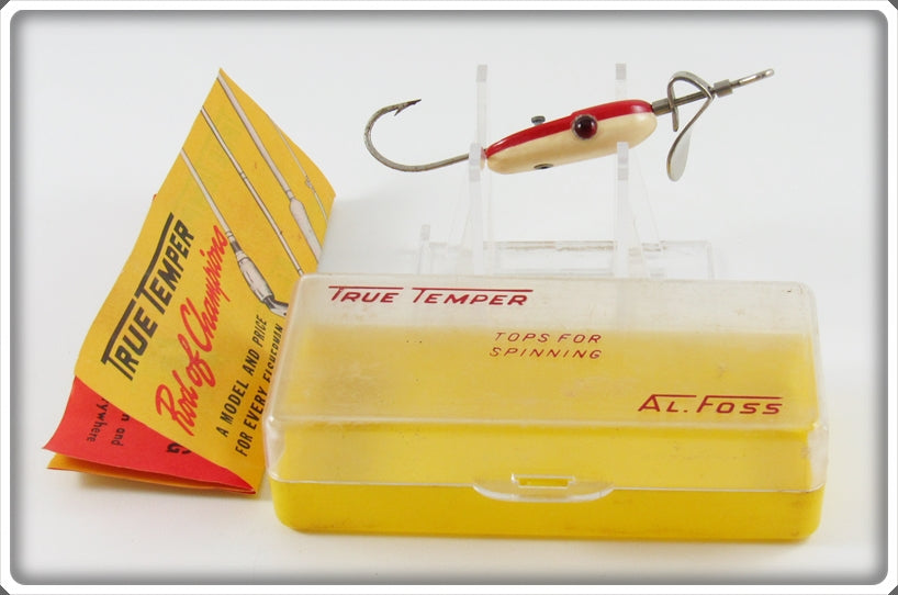 Al Foss Red & White Plastic Eye Oriental Wiggler Lure In Box For Sale