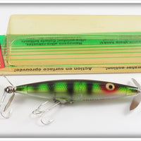 Vintage Heddon Clear Green Perch Dying Flutter Lure With Card