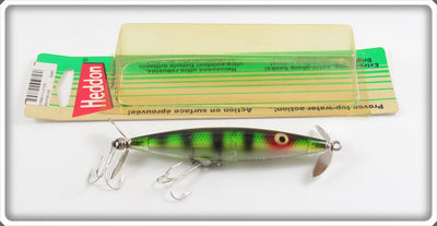 Vintage Heddon Clear Green Perch Dying Flutter Lure With Card