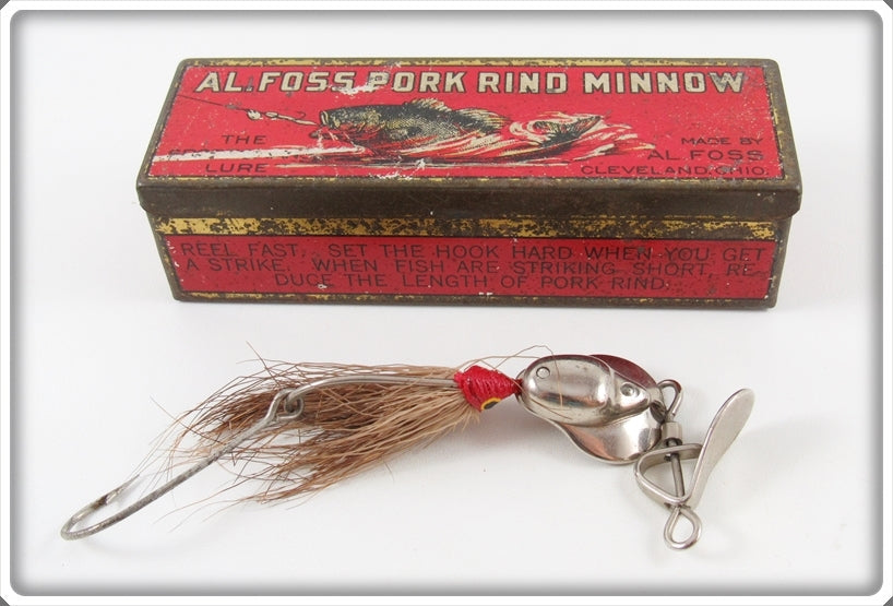 Vintage Al Foss Shimmy Wiggler No. 6 Lure In Red Tin For Sale