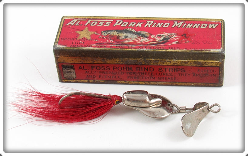 Vintage Al Foss Shimmy Wiggler No. 5 Lure In Red Tin For Sale | Tough Lures Vintage Al Foss Shimmy Wiggler No. 5 Lure In Red Tin For Sale | Tough Lures