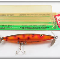 Vintage Heddon Spook Glow Spotted Orange Dying Flutter Lure With Card