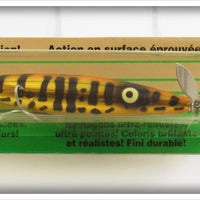 Vintage Heddon Chrome Tiger Dying Flutter Lure On Card