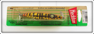 Vintage Heddon Chrome Tiger Dying Flutter Lure On Card