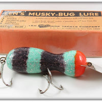 Vintage Len Hartman Tackle Co Green Hornet Musky Bug In Box