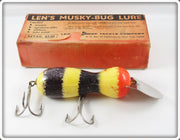 Vintage Len Hartman Tackle Co Yellow Wasp Musky Bug In Box