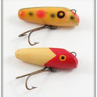 South Bend Red Arrowhead White & Yellow With Spots Fly Oreno Lure Pair