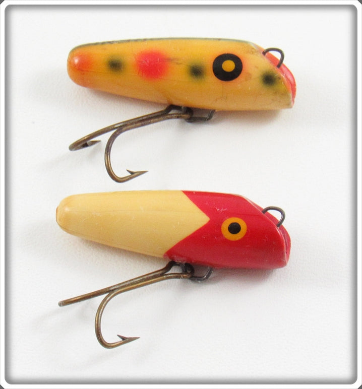 South Bend Red Arrowhead White & Yellow With Spots Fly Oreno Lure Pair