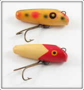 South Bend Red Arrowhead White & Yellow With Spots Fly Oreno Lure Pair