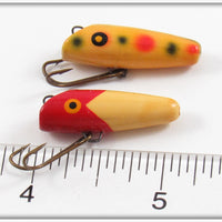 South Bend Red Arrowhead White & Yellow With Spots Fly Oreno Pair