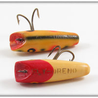 South Bend Red Arrowhead White & Yellow With Spots Fly Oreno Pair