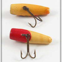 South Bend Red Arrowhead White & Yellow With Spots Fly Oreno Pair