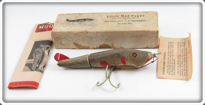 Vintage C. C. Roberts Mud Puppy Lure In Early Picture Box