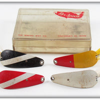 Vintage Weezel Bait Co Red Spoon Lure Set In Box