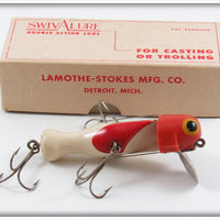 Vintage Lamothe Stokes White & Red Swiv A Lure In Box