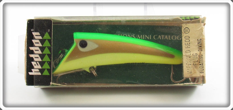 Vintage Heddon Yellow Green Fluorescent Hedd Plug Lure 8800 FY