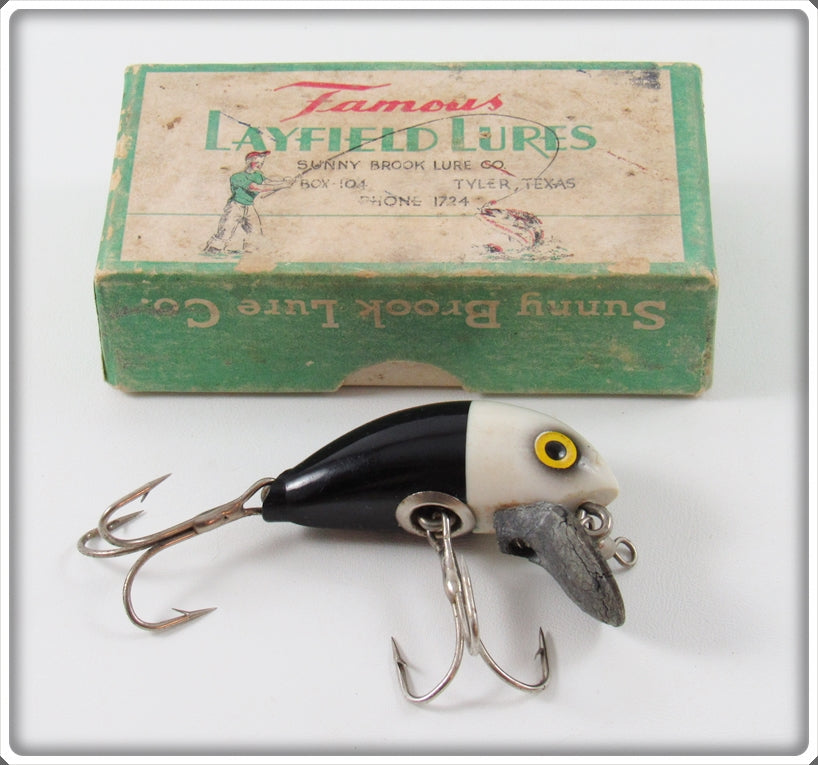 Sunny Brook Lure Co. Black & White Layfield Lure In Box For Sunny Brook Lure Co. Black & White Layfield Lure In Box For