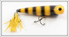 Legend Lures Special Order Yellow Black Stripe 5 1/2" Super Eye Popper