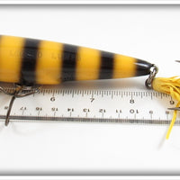 Legend Lures Special Order Yellow Black Stripes 5 1/2" Super Eye Popper