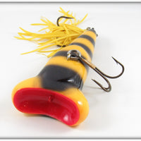 Legend Lures Special Order Yellow Black Stripes 5 1/2" Super Eye Popper