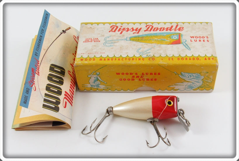 Vintage Wood Mfg Co. Red Head Dipsy Doodle Lure In Box