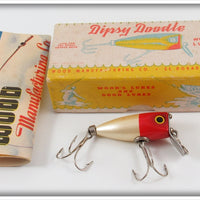 Vintage Wood Mfg Co. Red Head Midget Dipsy Doodle Lure In Box