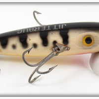 Arbogast Black & White Coachdog Wooden Musky Jitterbug Lure