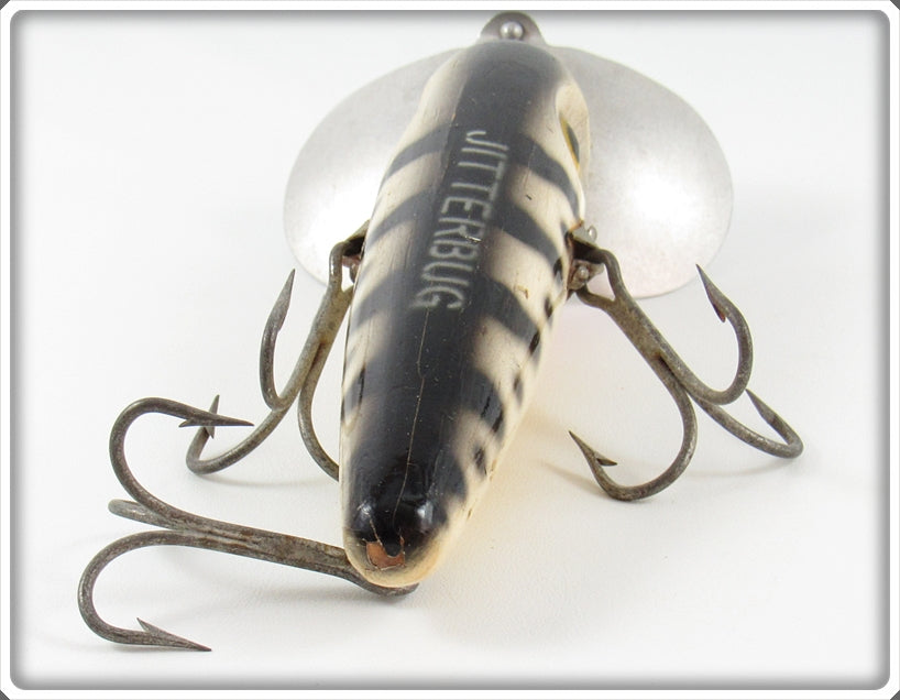Leurre De Surface Vintage Fred Arbogast Jitterbug - Petit Modèle Noir Et Blanc, Sans Rattle - Pêche