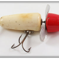 Vintage Pflueger White Red Head Globe Lure