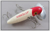 Arbogast Red Head White Wooden Musky Jitterbug