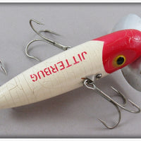 Arbogast Red Head White Wooden Musky Jitterbug