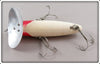 Arbogast Red Head White Wooden Musky Jitterbug