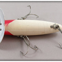 Arbogast Red Head White Wooden Musky Jitterbug