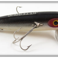 Arbogast Black & Silver Scale Wooden Musky Jitterbug Lure 