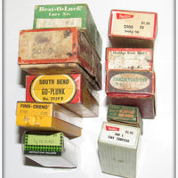 Lot of 33 Empty Boxes South Bend, Bomber, Heddon & More