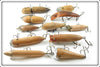 Lot Of 11 Stripped Old Lures - Heddon, Creek Chub & More