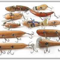 Lot Of 11 Stripped Old Lures - Heddon, Creek Chub & More