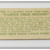 Creek Chub Golden Shiner Dingbat In Box