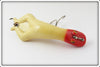 Vintage Heddon Red Head White Luny Frog Lure 3502