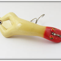Vintage Heddon Red Head White Luny Frog Lure 3502